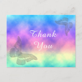 Cartão Postal [Névoa Arco-íris] Borboletas Coloridas Obrigada
