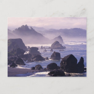 Cartão Postal Névoa da manhã ao longo da costa do Oregon perto d