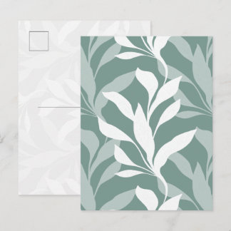 Cartão Postal Nevoeiro Botânico Abstrato em Folhagem Azul Turque
