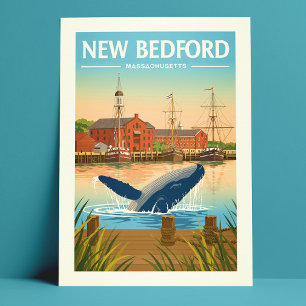Cartão Postal New Bedford Massachusetts Antigo