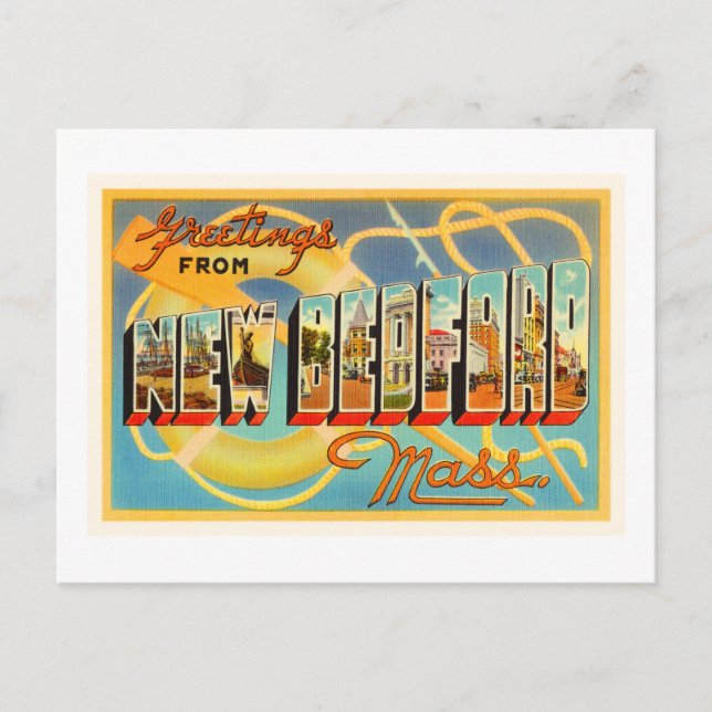 Cartão Postal New Bedford Massachusetts MÃE Old Viagem Souvenir (Frente)