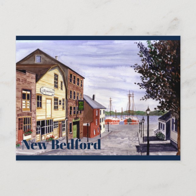 Cartão Postal New Bedford Massachusetts New England Painting (Frente)