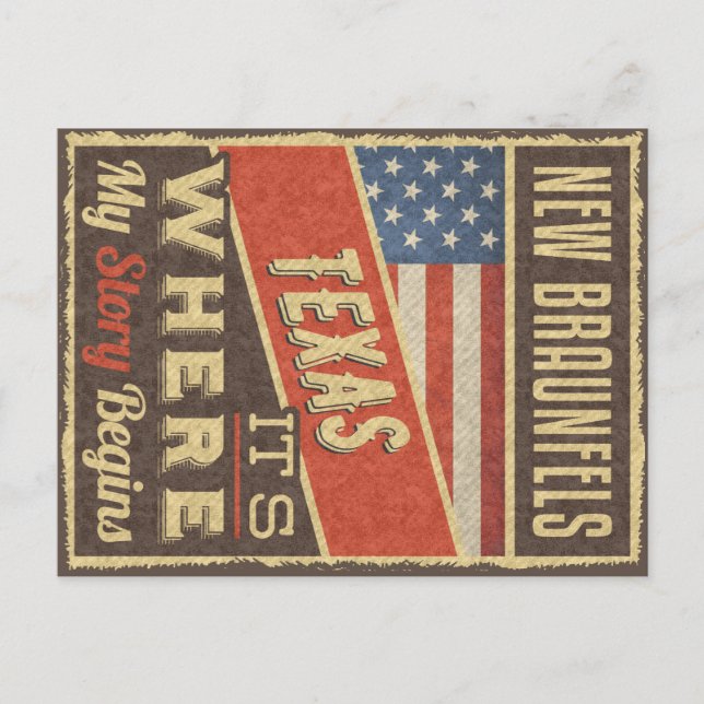 Cartão Postal New Braunfels Texas (Frente)