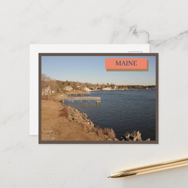 Cartão Postal New England Casas Ocean Kittery Maine Nature (Frente/Verso In Situ)