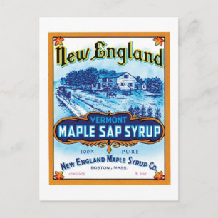 Cartão Postal New England Maple Sap Syrup Ad