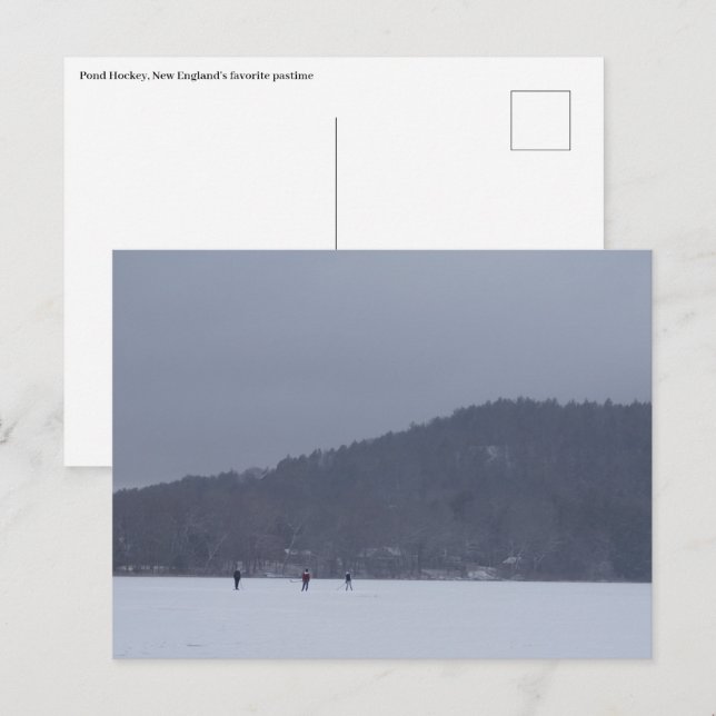 Cartão Postal New England Pond Hockey (Frente/Verso)