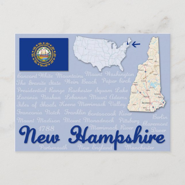 Cartão postal "New Hampshire" (Frente)