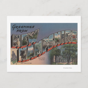 Cartão Postal New Hampshire (Capital Estatal/Flor)