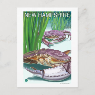 Cartão Postal New Hampshire Crab e Pescador