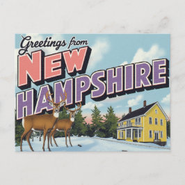 Cartão Postal New Hampshire Deer Winter Scene