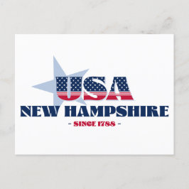 Cartão Postal New Hampshire em Red, White e Blue Postcard