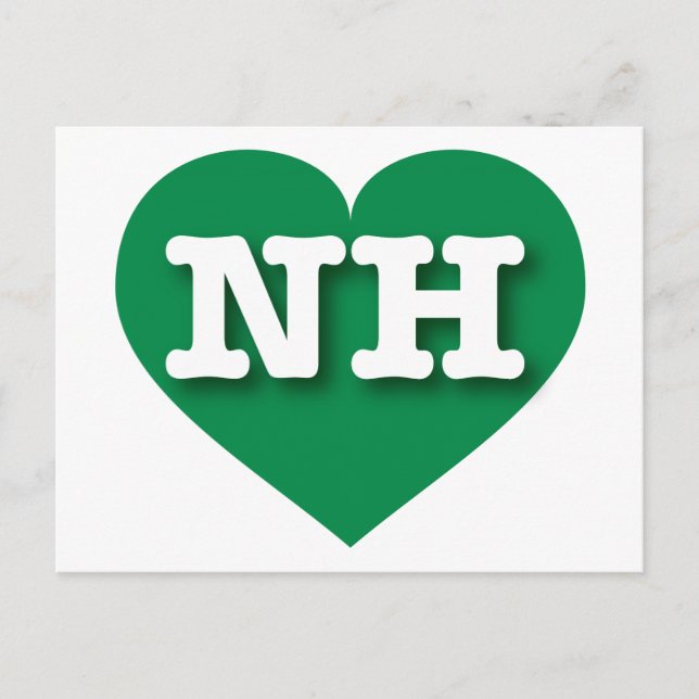 Cartão Postal New Hampshire Green Heart - Big Love (Frente)