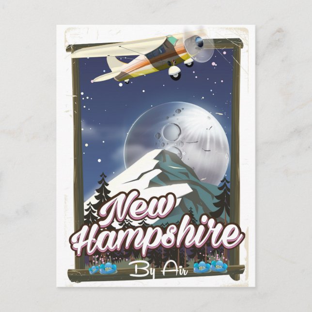 Cartão Postal New Hampshire, Monte Washington poster de viagens (Frente)