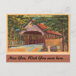 Cartão Postal New Hampshire, Old Covered Bridge, White Mountain