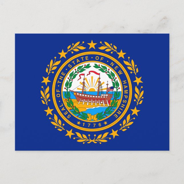 Cartão Postal New Hampshire State Flag Design (Frente)