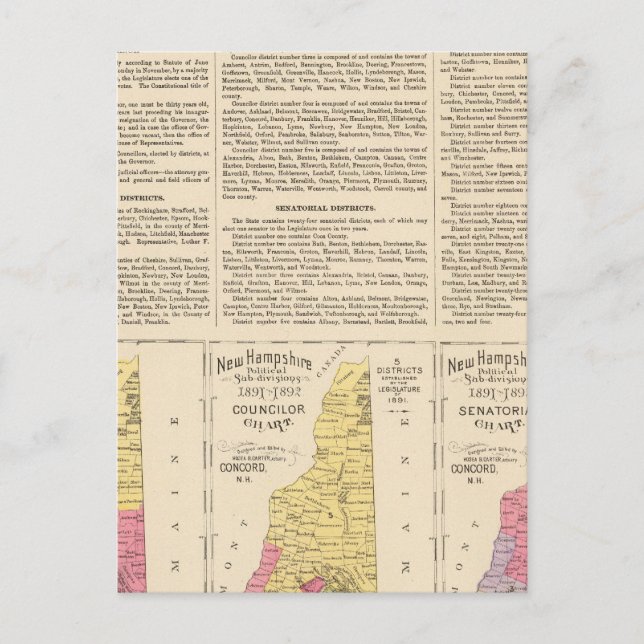 Cartão Postal New Hampshire State governo (Frente)