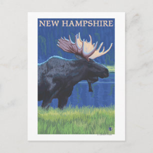 Cartão Postal New HampshireMoose na Lua
