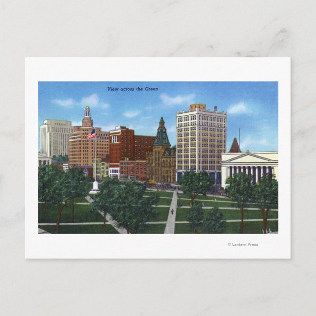 Cartão Postal New Haven, CTView do outro lado do Verde (Frente)