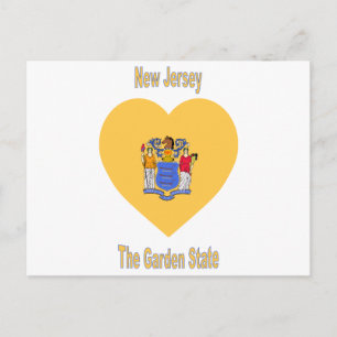 Cartão Postal New Jersey Flag Heart