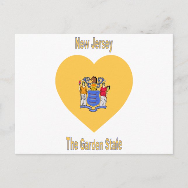 Cartão Postal New Jersey Flag Heart (Frente)