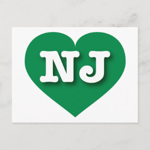 Cartão Postal New Jersey Green Heart - Big Love