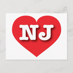 Cartão Postal New Jersey Red Heart - Big Love