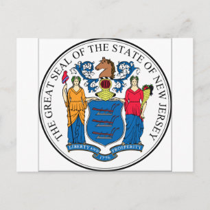 Cartão Postal New Jersey State Seal