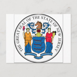 Cartão Postal New Jersey State Seal