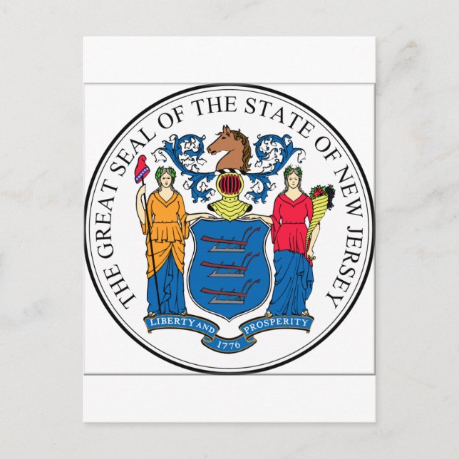 Cartão Postal New Jersey State Seal (Frente)