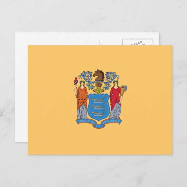 Cartão Postal New Jerseyan Flag, Flag de Nova Jersey (Frente/Verso)