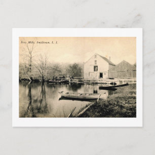 Cartão Postal New Mills, Smithtown, Long Island NY Vintage