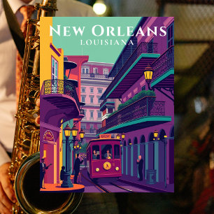 Cartão Postal New Orleans French Triter Retro Viagem