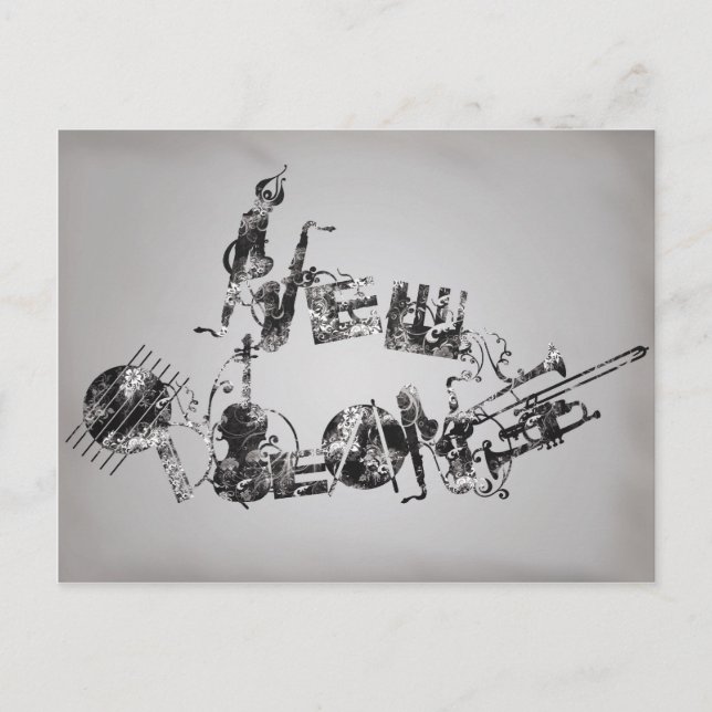 Cartão Postal New Orleans Jazz (Frente)