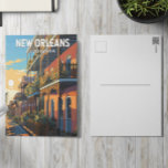 Cartão Postal New Orleans Louisiana Viagem Art Vintage<br><div class="desc">Nova Orleans retro vetor viagem design. Apelidada de "Grande Fácil",  é conhecida pela sua noite de 24 horas,  vibrante cena de música ao vivo e especiosa,  cozinha singular refletindo sua história como um pote derretido de culturas francesas,  africanas e americanas.</div>