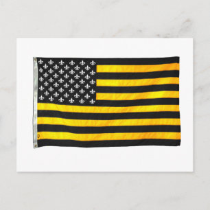 Cartão Postal New Orleans NOLA Black and Dourado American Flag