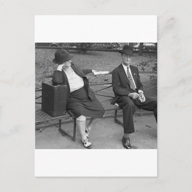 Cartão Postal New Orleans Park Bench, anos 30 (Frente)