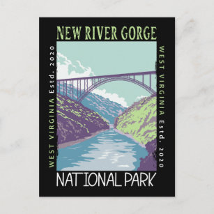Cartão Postal New River Gorge National Park Vintage se afundou