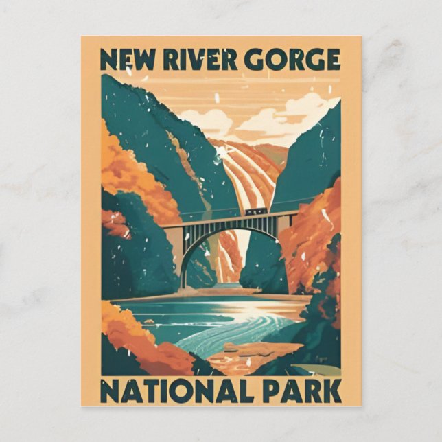 Cartão Postal New River Gorge National Park West Virginia Bridge (Frente)