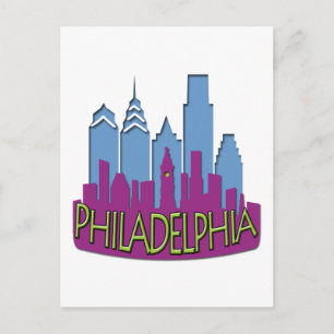 Cartão Postal New wave Philly Skyline legal