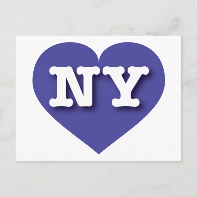Cartão Postal New York Blue Heart - Eu amo NY (Frente)
