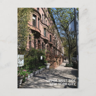 Cartão Postal New York Brownstones Upper West Side Building NYC