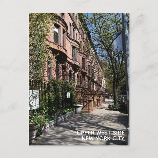 Cartão Postal New York Brownstones Upper West Side Building NYC (Frente)
