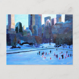 Cartão Postal New York Central Park Ice E Inverno Em Manhattan
