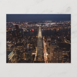 Cartão Postal New York City at night - Chrysler Building