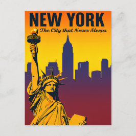 Cartão Postal New York City Sunset Skyline