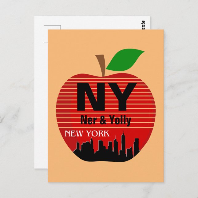 Cartão Postal New York Custom Names The Big Apple (Frente/Verso)