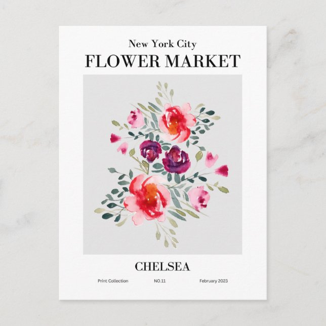 Cartão Postal New York Flower Market, Chelsea Postcard (Frente)