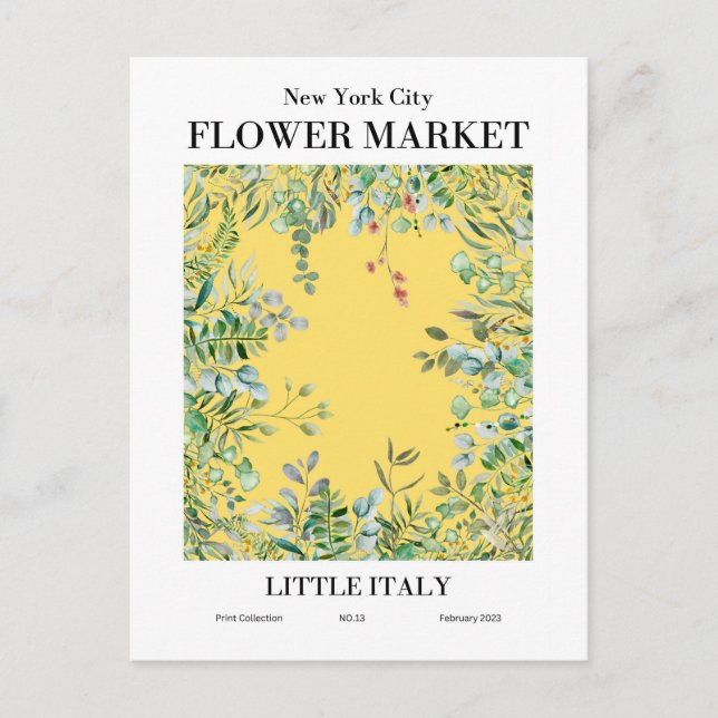 Cartão Postal New York Flower Market, Little Italy Postcard (Frente)