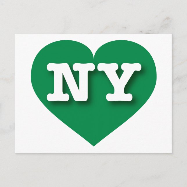 Cartão Postal New York Green Heart - Eu amo NY (Frente)