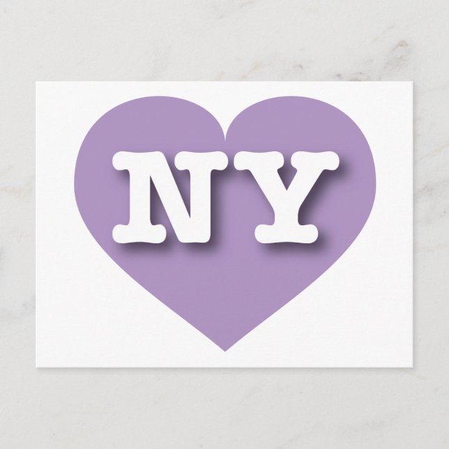 Cartão Postal New York Lavanda Heart - Eu amo NY (Frente)